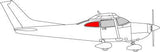 Cessna 182 Rear Side Window (Right) (1964 - 75) 31 - 372 - 18C, 0711675 - 18C